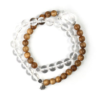 Bracelet d'équilibre et de calme multicouches en bois d'agar et lotus en ivoire de KarmaRipple