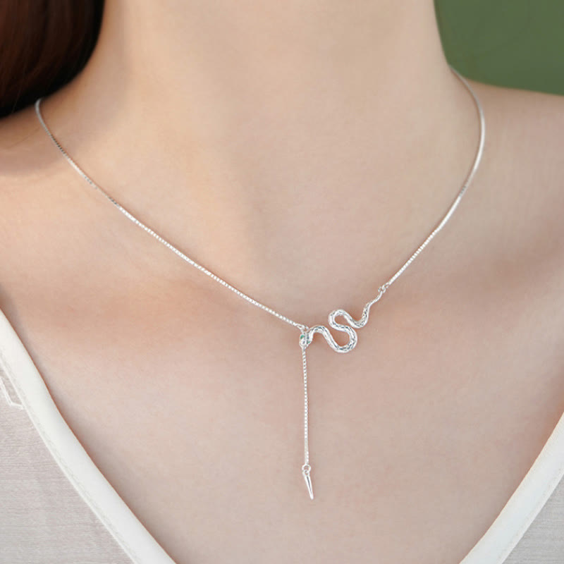 KarmaRipple's 925 Sterling Silver Year of the Snake Balance Pendant Necklace Earrings Set p4