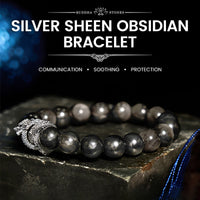 Bracelet de protection dragon en obsidienne argentée de KarmaRipple