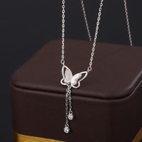 Collier pendentif papillon calme en argent sterling 999, pierre Tridacna de KarmaRipple