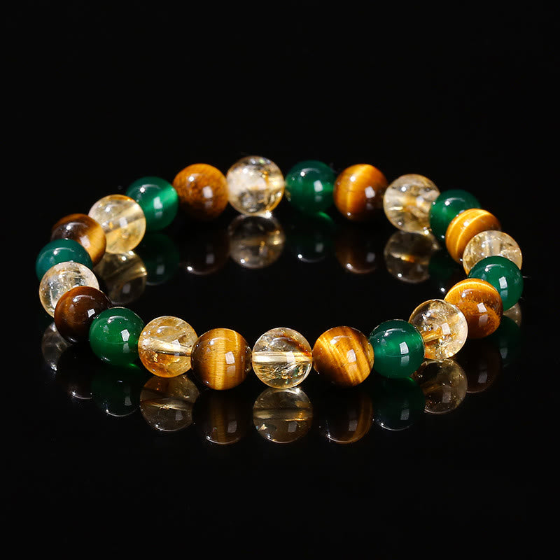 KarmaRipple's Authentic Tiger Eye Green Agate Citrine Mix And Match Beadwork Protection Bracelet p14