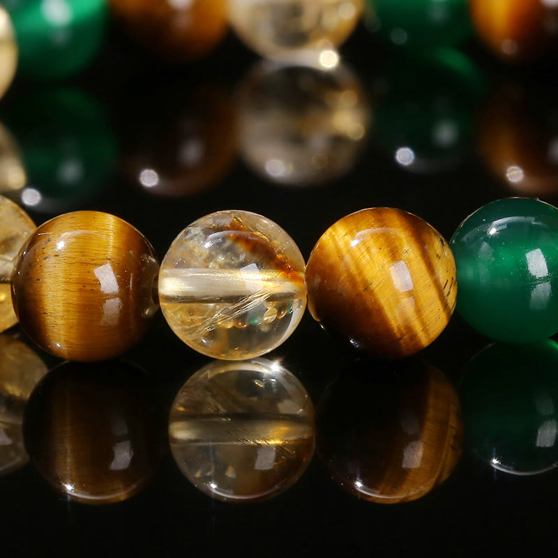 KarmaRipple's Authentic Tiger Eye Green Agate Citrine Mix And Match Beadwork Protection Bracelet p10