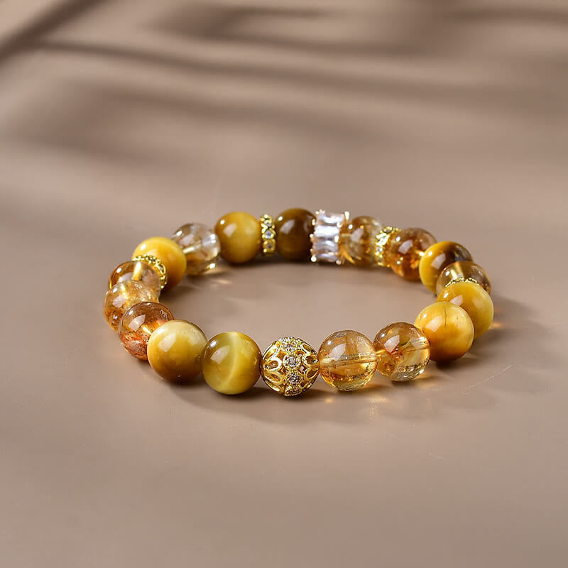 KarmaRipple's Authentic Tiger Eye Citrine Beadwork Strength Courage Bracelet p4