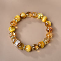Bracelet Force et Courage en Perles de Citrine et Œil de Tigre de KarmaRipple