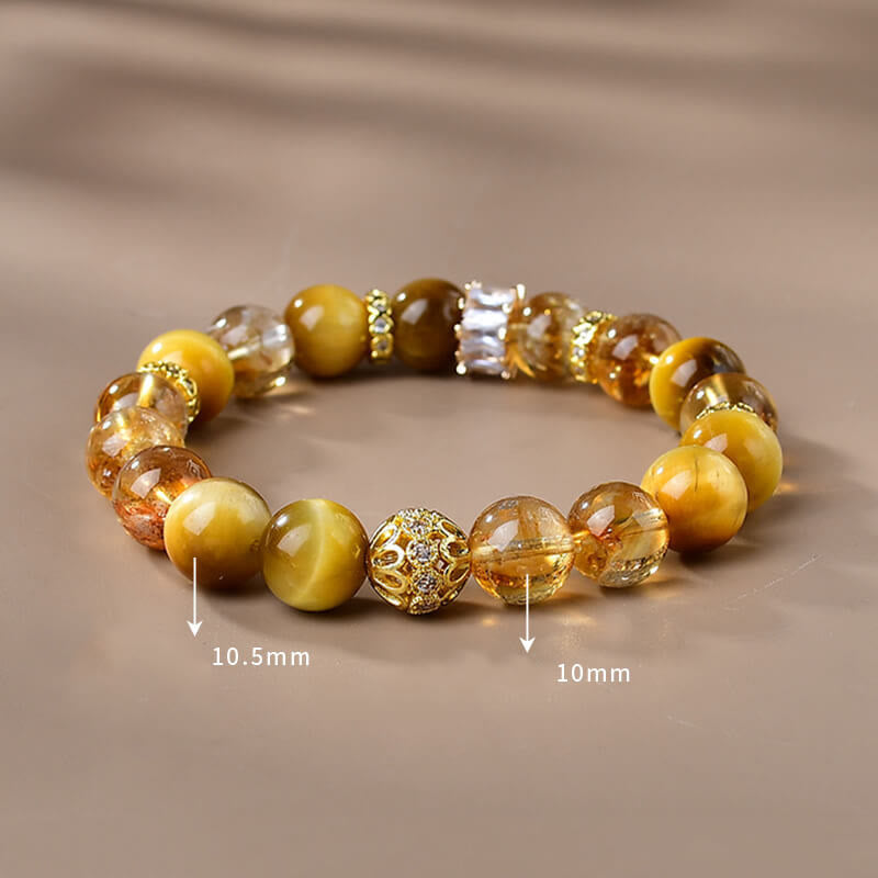 KarmaRipple's Authentic Tiger Eye Citrine Beadwork Strength Courage Bracelet p3