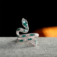 Bague de bénédiction ajustable en argent sterling 925 de KarmaRipple, Année du Serpent