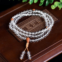 Bracelet d'équilibrage en bois de santal et pierres précieuses ivoire authentiques en perles de 108 Mala de KarmaRipple