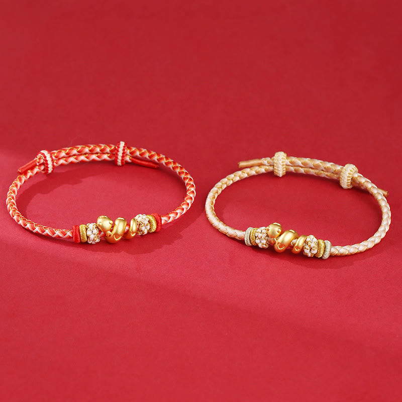 KarmaRipple's 999 Sterling Silver Gradient Red String Year Of The Snake Fortune Woven Bracelet p12