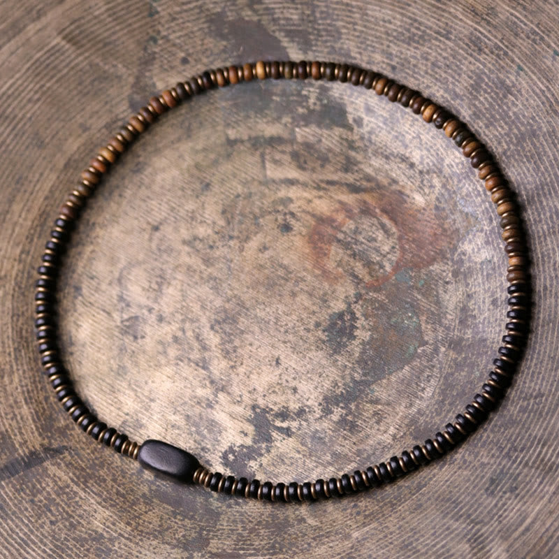 KarmaRipple's Ebony Wood Green Sandalwood Bronze Brass Calm Double Wrap Bracelet p14