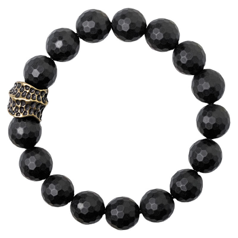 KarmaRipple's Matte Frosting Black Onyx Bronze Brass Protection Bracelet p11