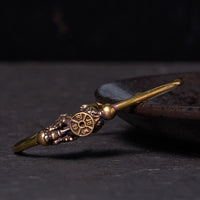 Bracelet porte-boussole Pi Xiu de KarmaRipple, personnage Fu, en bronze et laiton, symbole de la fortune et de la richesse