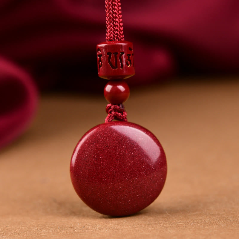 KarmaRipple's Authentic Cinnabar Six True Words 'Om Mani Padme Hum' Woven String Blessing Key Chain Pendant Necklace p6