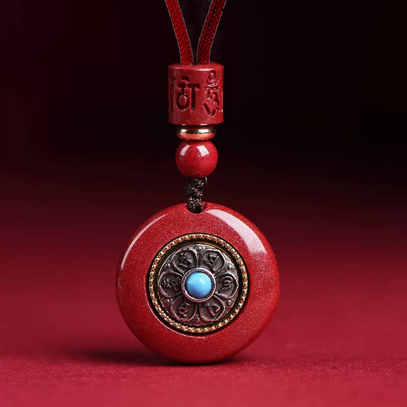 KarmaRipple's Authentic Cinnabar Six True Words 'Om Mani Padme Hum' Woven String Blessing Key Chain Pendant Necklace p12