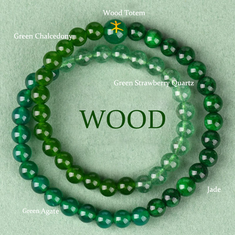 KarmaRipple's Five Elements Various Agate Gemstone Chalcedony Ivory Gemstone Ivory Agate Fortune Bracelet p2