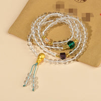 Bracelet KarmaRipple en perles de 108 Mala, pierres précieuses ivoire et clarté