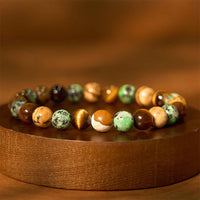 Bracelet de protection en perles de jaspe turquoise et œil de tigre authentique de KarmaRipple