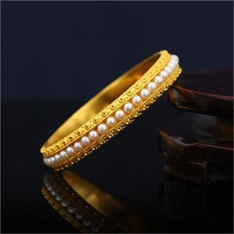 KarmaRipple's Bronze Pearl Balancing Cuff Half Bracelet Bangle p24