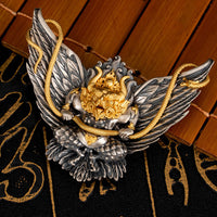 Collier pendentif tibétain en argent sterling 925, symbole de la sagesse, Garuda, oiseau, dragon, serpent, de KarmaRipple