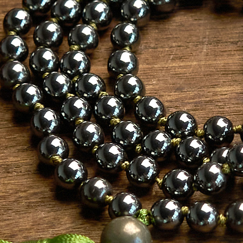 KarmaRipple's 108 Mala Beadwork Authentic Stone Hematite Tassel Powerful Bracelet p5