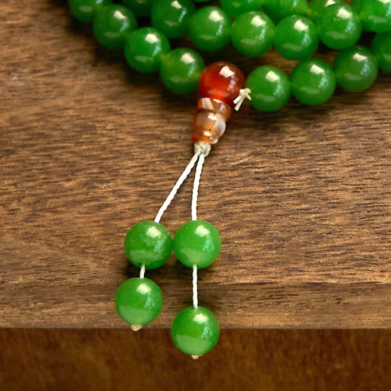 KarmaRipple's 108 Mala Beadwork Authentic Cyan Jade Fortune Bracelet p8