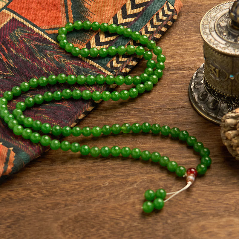 KarmaRipple's 108 Mala Beadwork Authentic Cyan Jade Fortune Bracelet p3