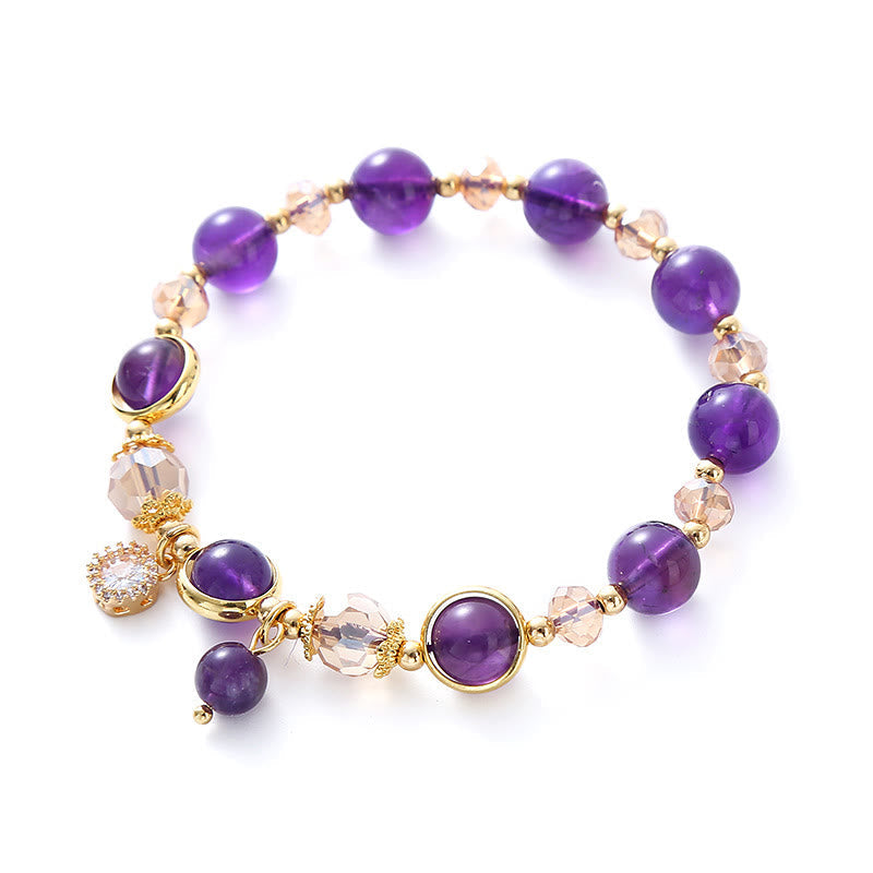 KarmaRipple's Authentic Amethyst Geometric Gemstone Meditation Bracelet p2