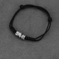 Bracelet de bénédiction en corde de cire en argent sterling 999 avec code Morse de KarmaRipple
