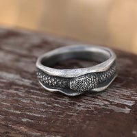 Bague de protection en argent sterling 999 en forme de serpent de KarmaRipple, Année du Serpent