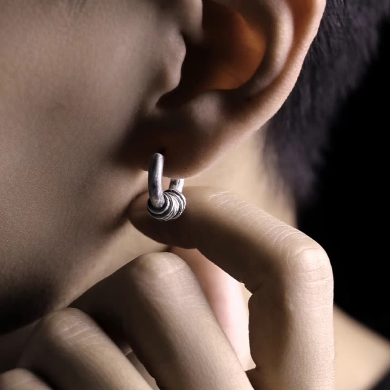 KarmaRipple's 925 Sterling Silver Hand-hammered Protection Earrings p17