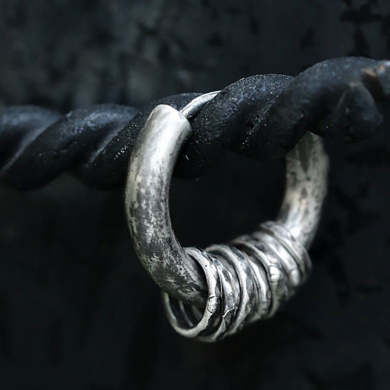 KarmaRipple's 925 Sterling Silver Hand-hammered Protection Earrings p7