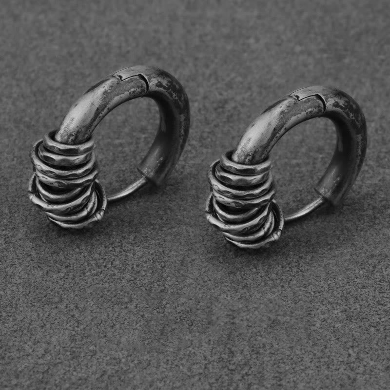 KarmaRipple's 925 Sterling Silver Hand-hammered Protection Earrings p2