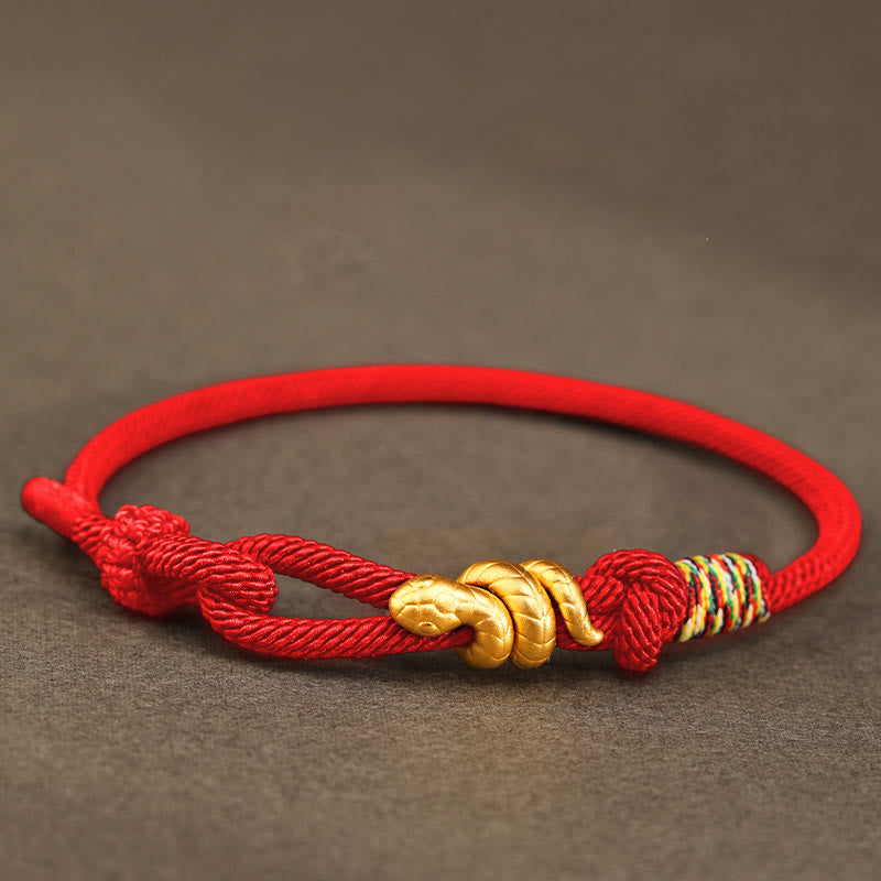 KarmaRipple's 999 Gold Year of the Snake Design Handmade Fortune Protection?Rope Woven Bracelet p49
