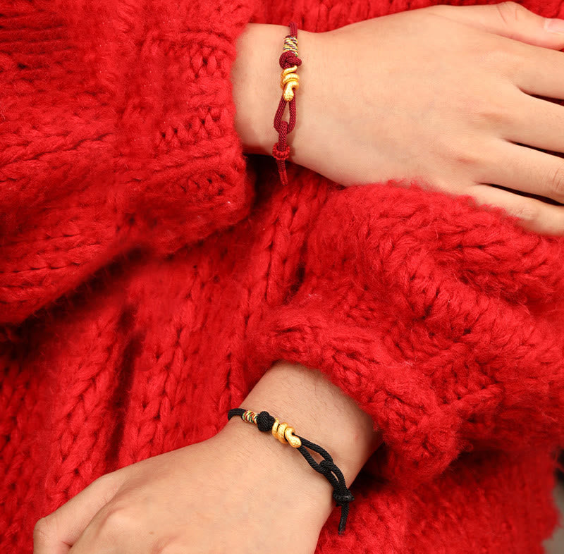 KarmaRipple's 999 Gold Year of the Snake Design Handmade Fortune Protection?Rope Woven Bracelet p21