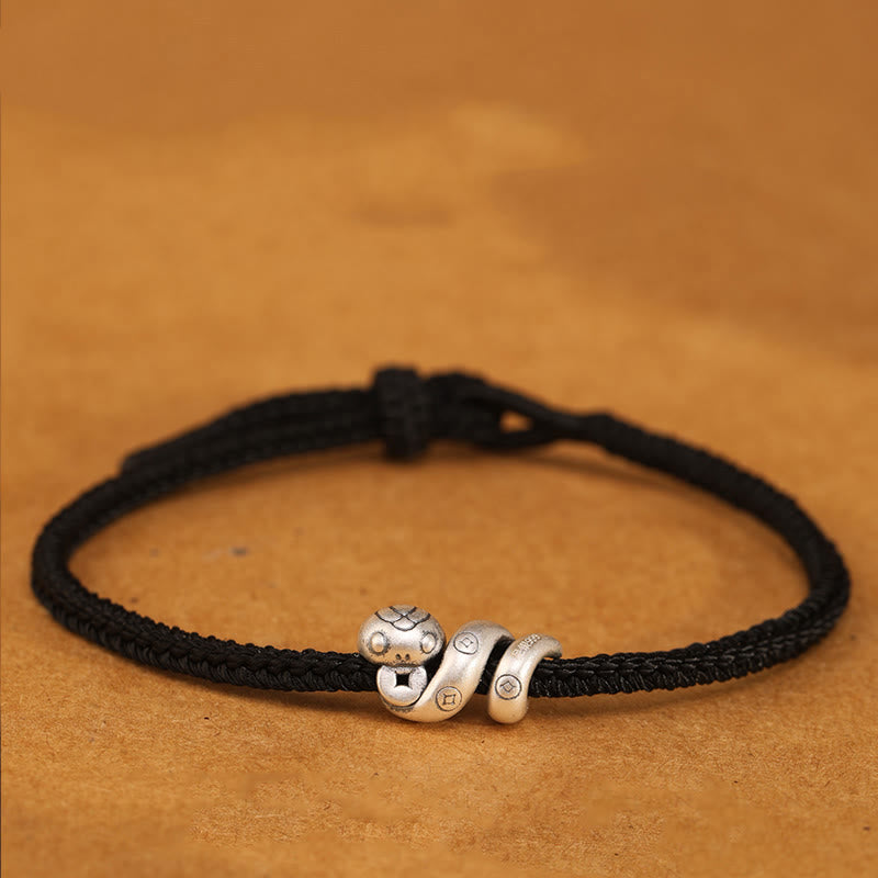 KarmaRipple's 999 Sterling Silver Year of the Snake Handmade Bronze Coin Protection Woven Bracelet p24