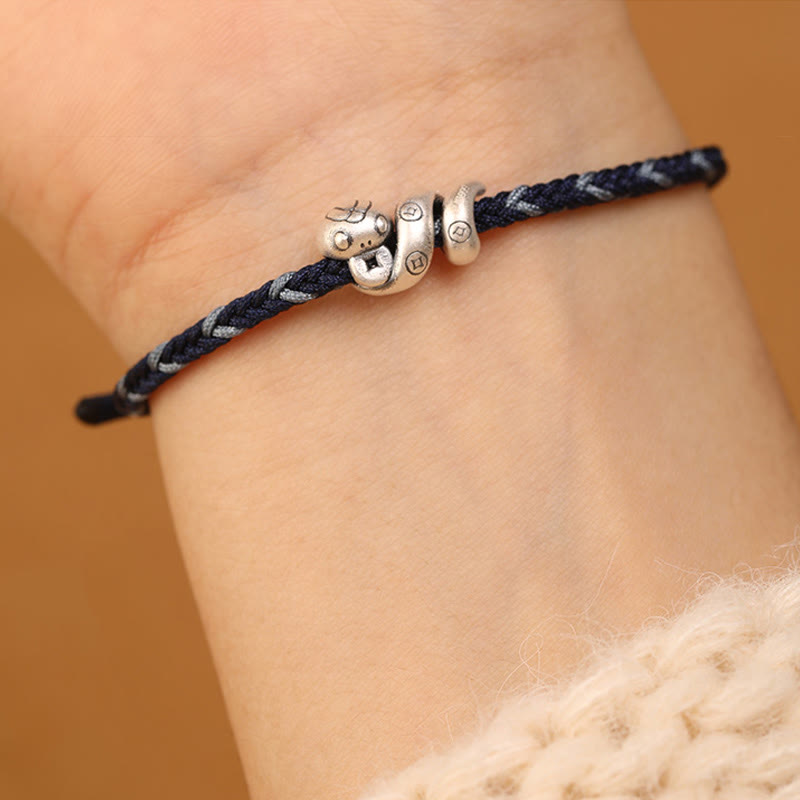 KarmaRipple's 999 Sterling Silver Year of the Snake Handmade Bronze Coin Protection Woven Bracelet p17