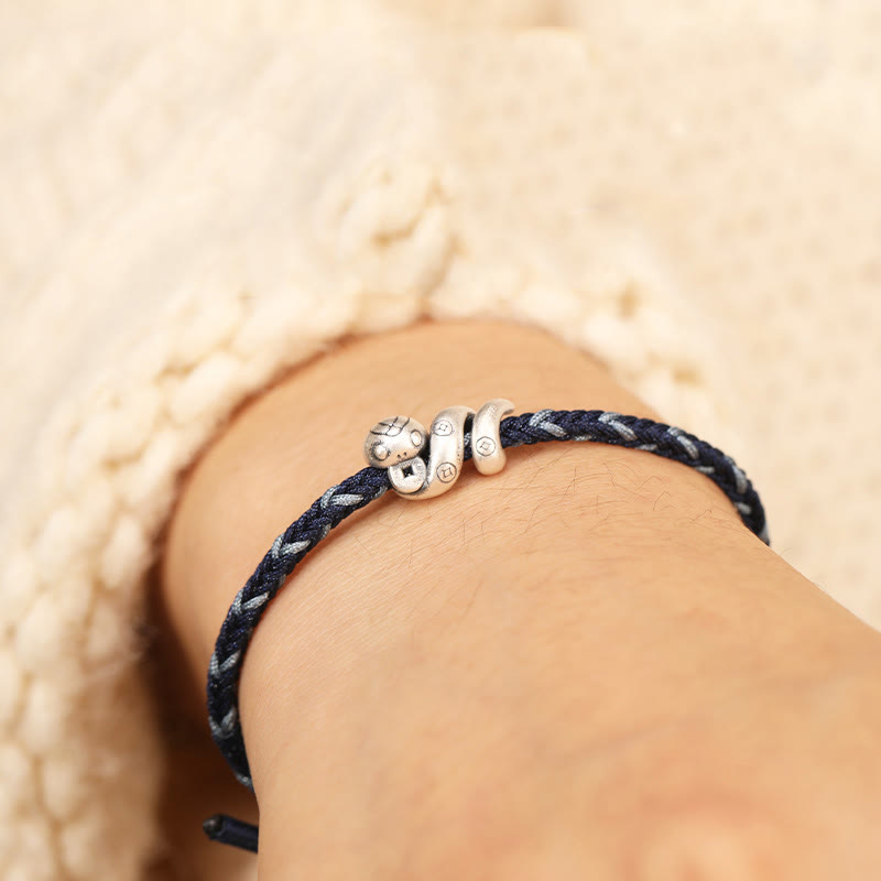 KarmaRipple's 999 Sterling Silver Year of the Snake Handmade Bronze Coin Protection Woven Bracelet p16