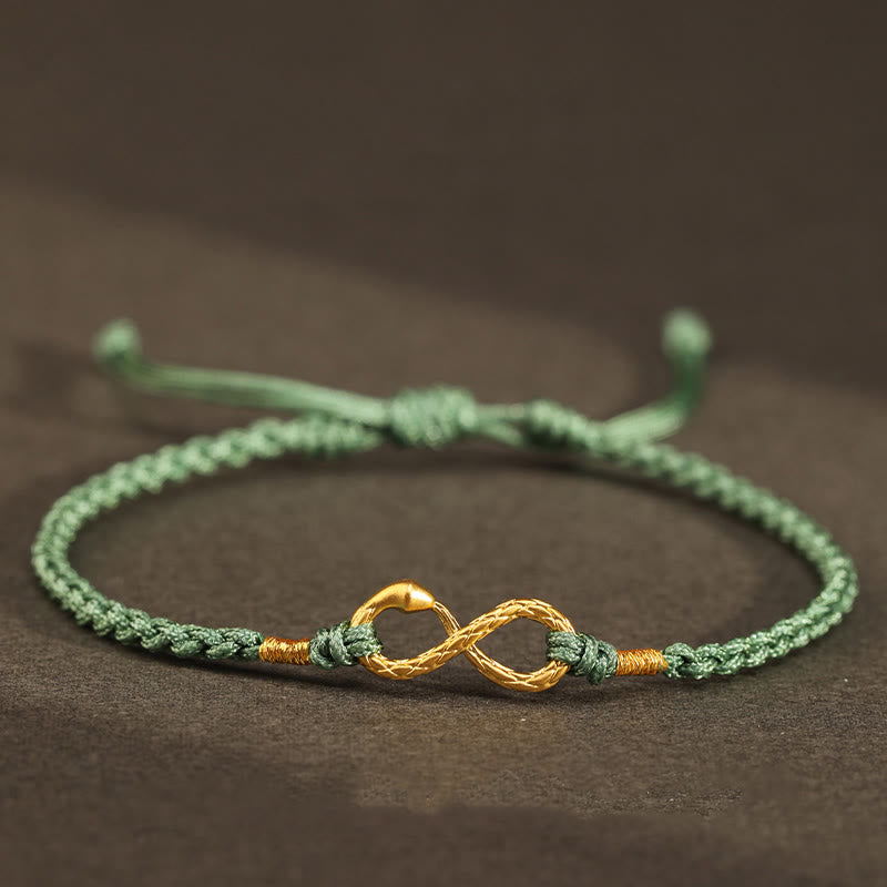 KarmaRipple's 999 Gold Year of the Snake Eternal Endless Weave Infinity Handmade Fortune Bracelet p26