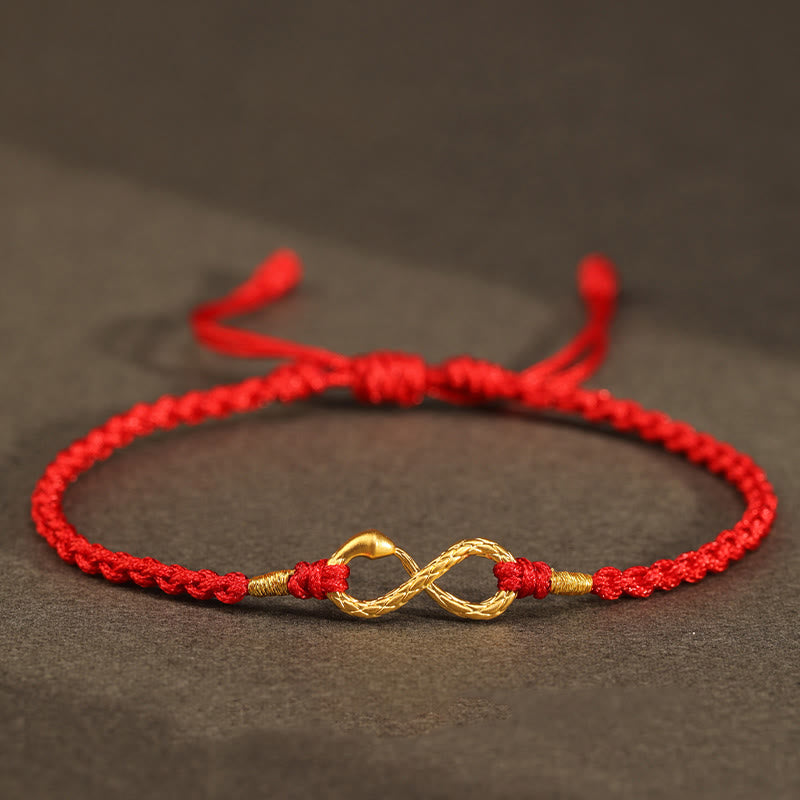 KarmaRipple's 999 Gold Year of the Snake Eternal Endless Weave Infinity Handmade Fortune Bracelet p25