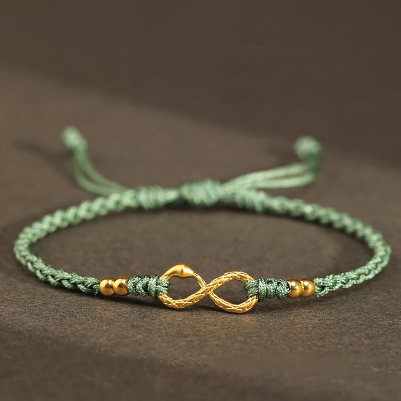 KarmaRipple's 999 Gold Year of the Snake Eternal Endless Weave Infinity Handmade Fortune Bracelet p30