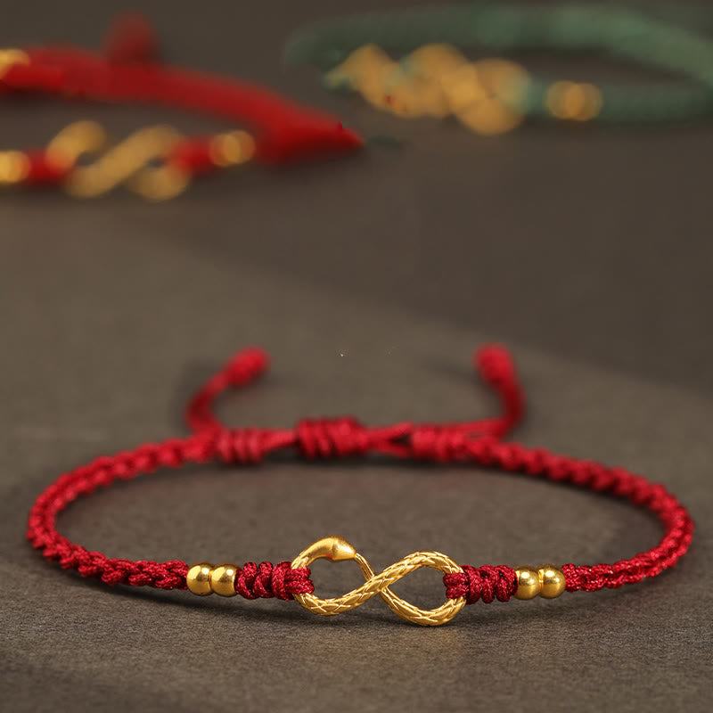 KarmaRipple's 999 Gold Year of the Snake Eternal Endless Weave Infinity Handmade Fortune Bracelet p21