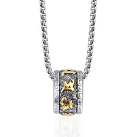 Collier pendentif tibétain Om Mani Padme Hum en acier titane de KarmaRipple