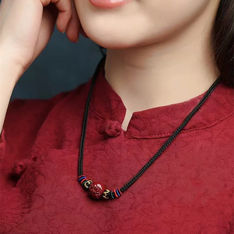 KarmaRipple's Cinnabar Chinese Zodiac Black String Blessing Pendant Pendants p19