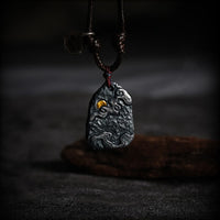 Collier pendentif de protection en argent sterling 999 et or 24 carats de KarmaRipple avec nuages ​​de bon augure