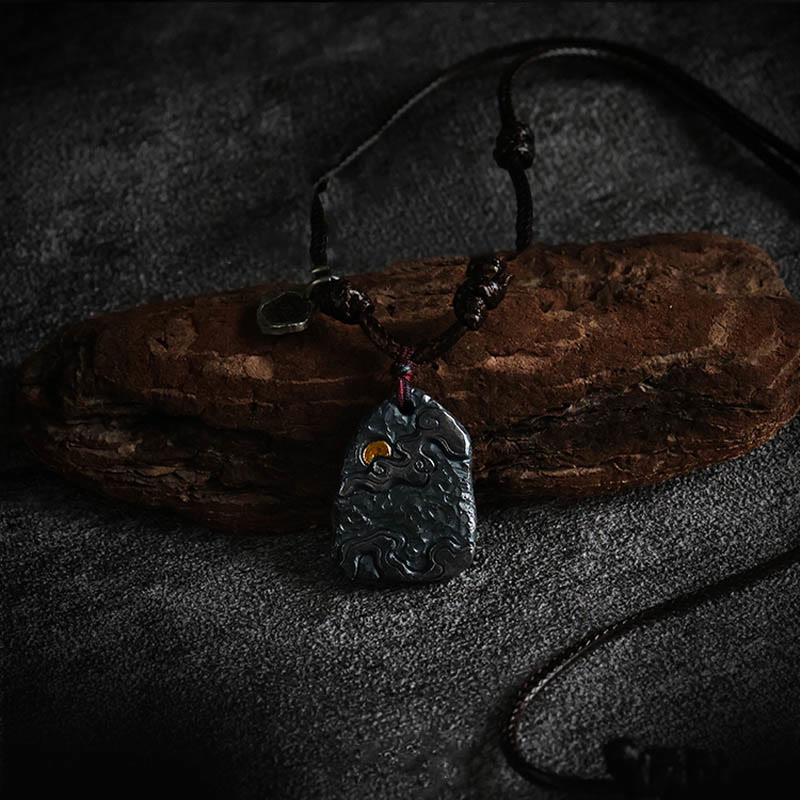 KarmaRipple's 999 Sterling Silver 24k Gold Auspicious Clouds Protection Pendant Necklace p3