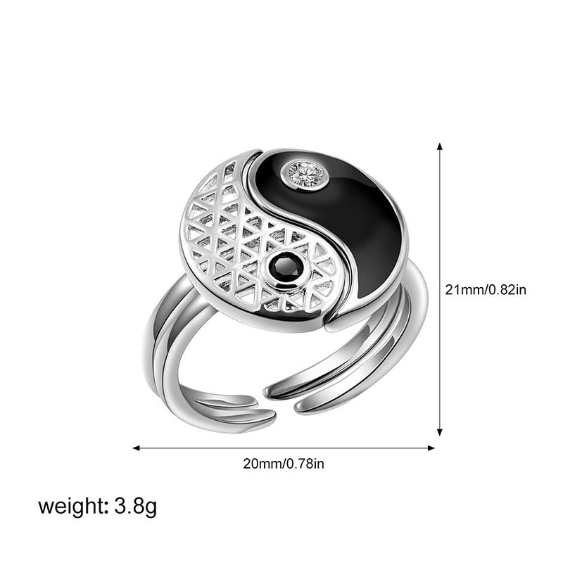 KarmaRipple's Yin Yang Titanium Steel Cuff Balance Pair Ring p4
