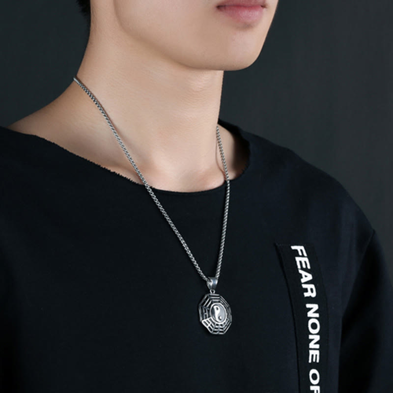 KarmaRipple's Titanium Steel Bagua Yin Yang Pattern Balance Pendant Necklace p16