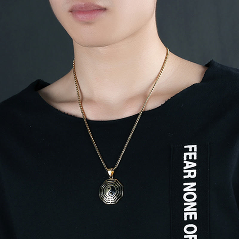 KarmaRipple's Titanium Steel Bagua Yin Yang Pattern Balance Pendant Necklace p6