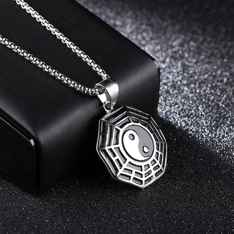 KarmaRipple's Titanium Steel Bagua Yin Yang Pattern Balance Pendant Necklace p12
