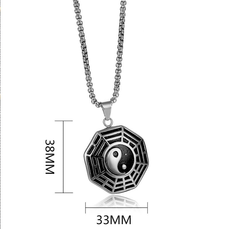 KarmaRipple's Titanium Steel Bagua Yin Yang Pattern Balance Pendant Necklace p18