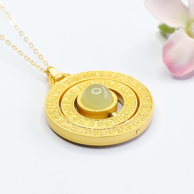 KarmaRipple's Hetian Jade Hundred Blessings Fu Character Fortune Rotatable Pendant Necklace p3